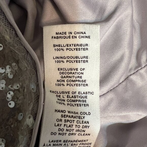 Avec Les Filles Silver Sequin Flare Pants M High Waist Party Glam Stretch Lined - Picture 5 of 9